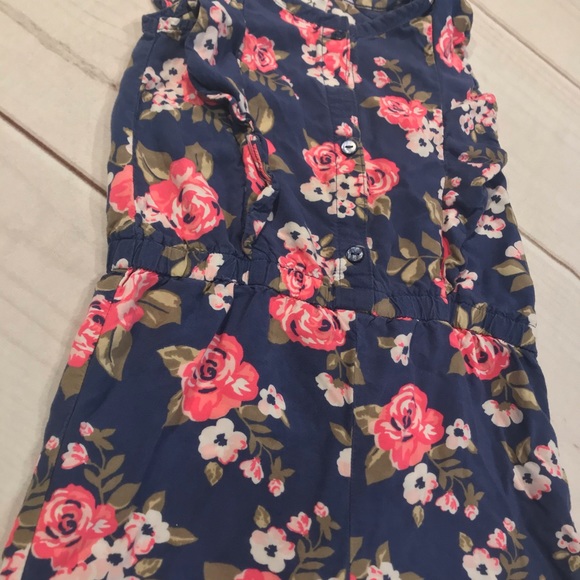 8/$25 Carter’s Navy Flower Ruffle Romper 2T - Picture 4 of 16